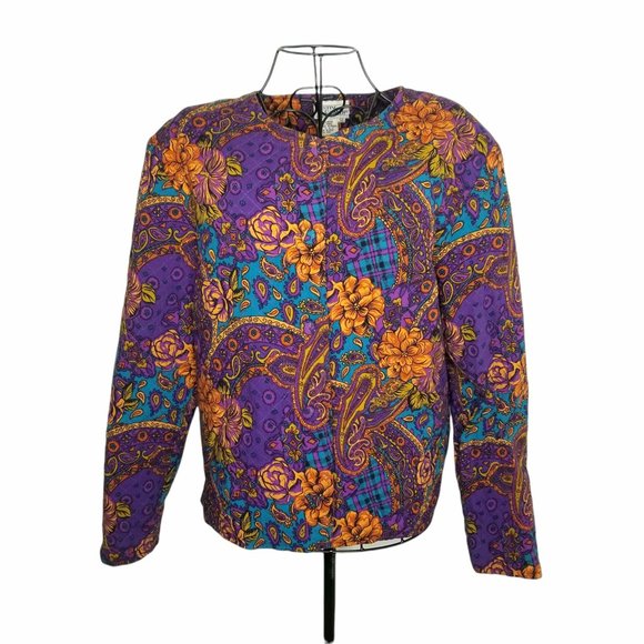Vintage Jackets & Blazers - Hasting & Smith Quilted Jacket 12 Purple